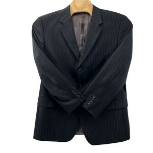 Caravelli Mens Superior 150s Pinstripe Suit Jacket Blazer Navy Blue 50R